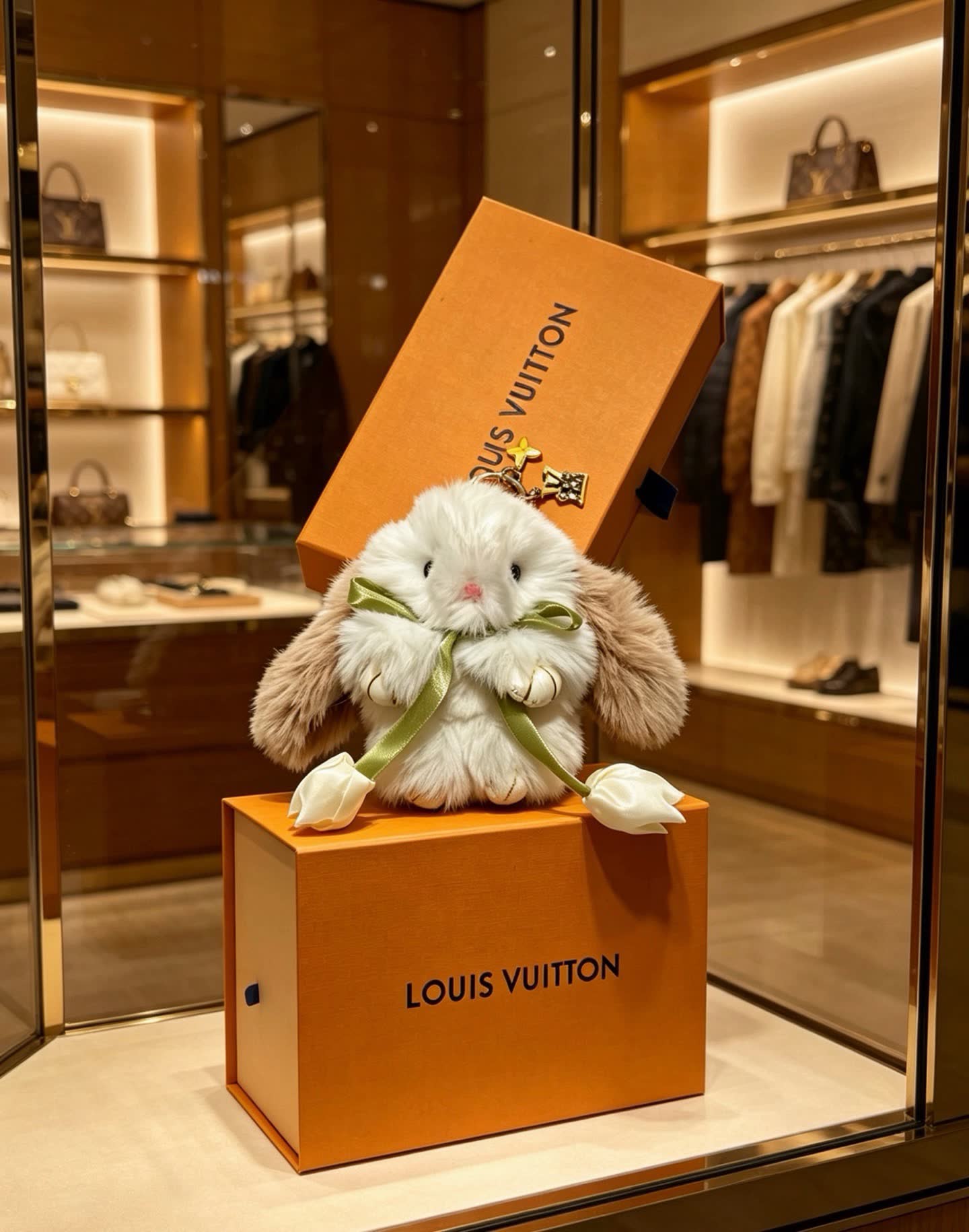 Louis Vuitton White Bunny Keychain